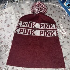 PINK Victoria's Secret Maroon Pom-Pom Hat
3.
